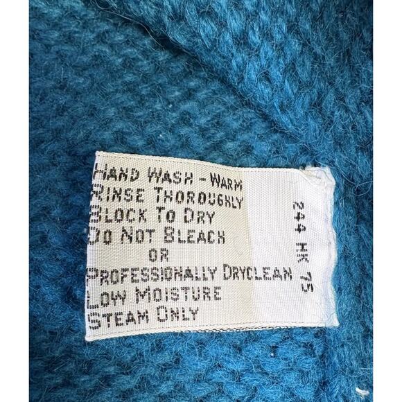 Vintage L.L. Bean Women’s Pullover Sweater Medium 100% Wool Teal Hong Kong - Picture 3 of 7